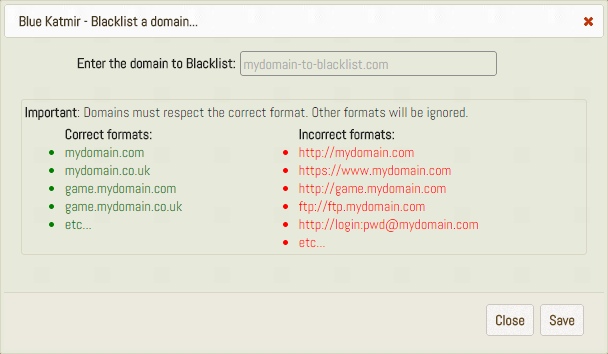 Black List Domain